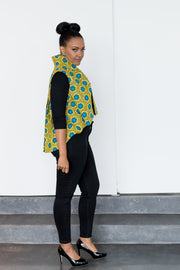Women's African jacket with  pleated tail.