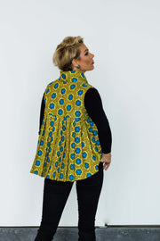 Women's African jacket with  pleated tail.
